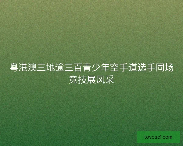 粤港澳三地逾三百青少年空手道选手同场竞技展风采